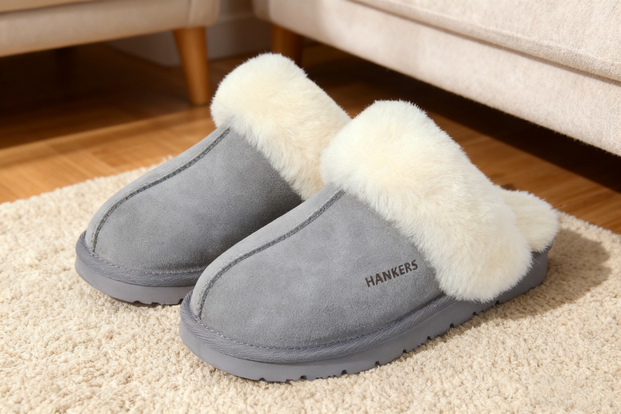 Hankers Sheepskin Slippers for Women, Australian Genuine Sheepskin Slipper Ladies