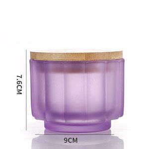 Purple Mate Glass Cup for Soy Wax with Bamboo Lid