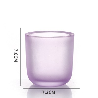 Purple Mate Glass Cup for Soy Wax with Bamboo Lid