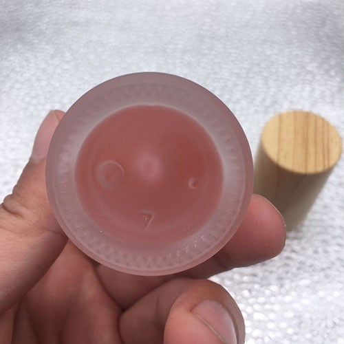 50 ML Imitation Wooden Cap Clear Matte Cylinder Body Pump Sprayer Perfume Glass Bottle 