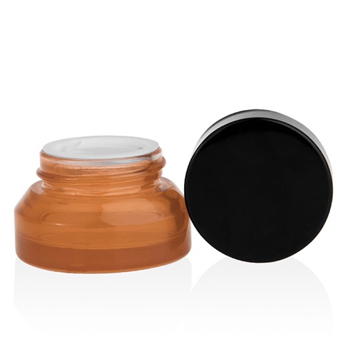 Inclined Shoulder Glass Cream Jar for Skin Care 