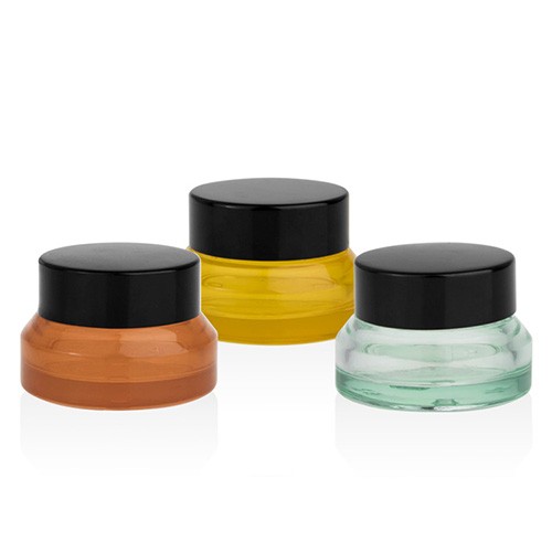Inclined Shoulder Glass Cream Jar for Skin Care 