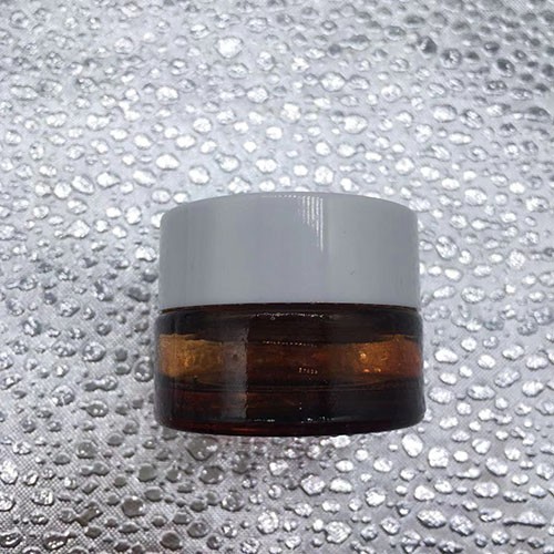 0.3 OZ Light Amber Round Cosmetic Cream Jar with Plastic Screw Cap