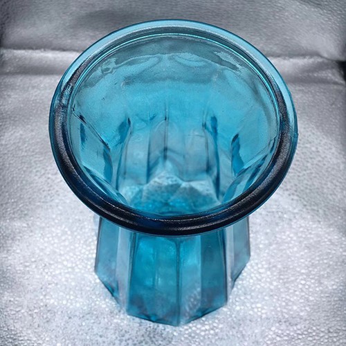 Middle-sized Light Blue Glass Vase for Flower