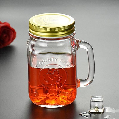 Mason Glass Jar with Embossed  Rooster Logo