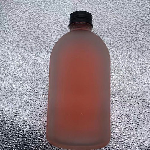 13.4 OZ Matte Cylinder Beverage Glass Bottle with Black Aluminum Cap