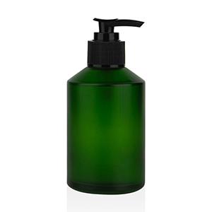 Matte Green Glass Bottle with Pump for Shampoo
