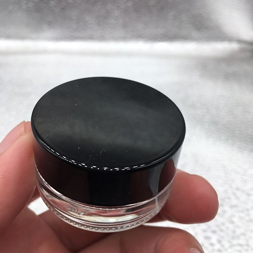 4.5 ML Mini Clear Cosmetic Glass Cream Jar with Plastic Cushion and Screw Cap