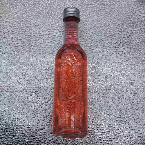 115 ML Mini Round Clear Glass Wine Bottle  with Metal Screw Cap