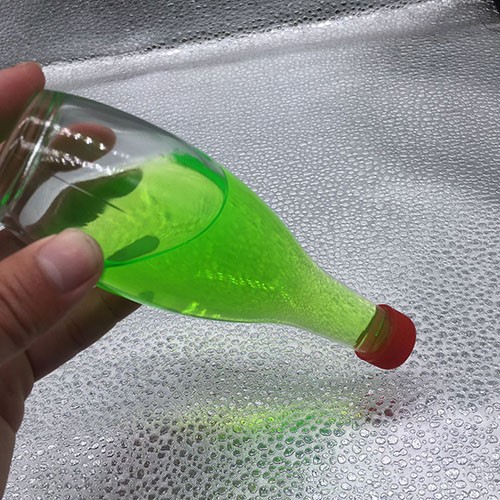 106 ML Mini Transparent Round Bottom Glass Wine Bottle with Red Plastic Screw Cap