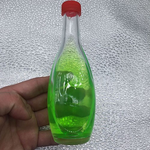 106 ML Mini Transparent Round Bottom Glass Wine Bottle with Red Plastic Screw Cap