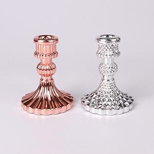 PVD Gold and Silver Glass Candlestick