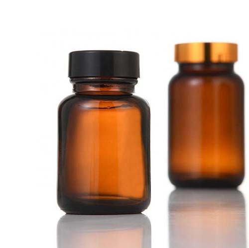 Wholesale Pharmaceutical Pill Bottle Amber Light-proof Glass Capsule Jar from China Manufacturer