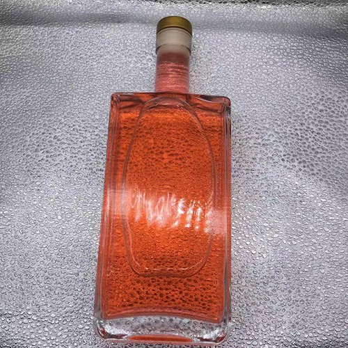 No. 3 of 500 ML Rectangle Clear Glass Wine Bottle with Cork