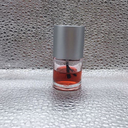 Stocked 10 ML Transparent Round Nail Polish Oil Glass Jar with Brush Cap for Bulk Sale