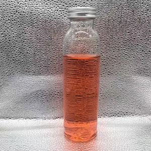 11.8 OZ Transparent Cylinder Beverage Glass Bottle with Aluminum Cap
