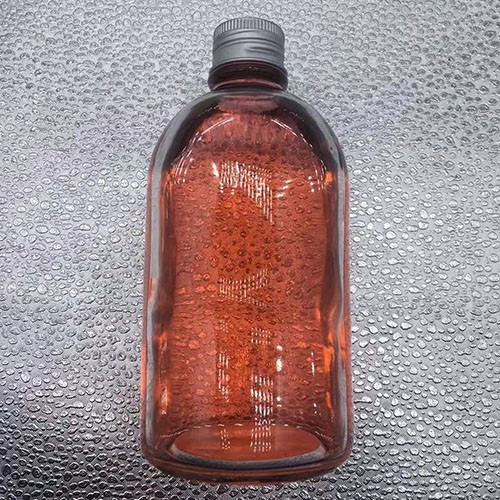 9.8 OZ Transparent Cylinder Beverage Glass Bottle with White Aluminum Cap