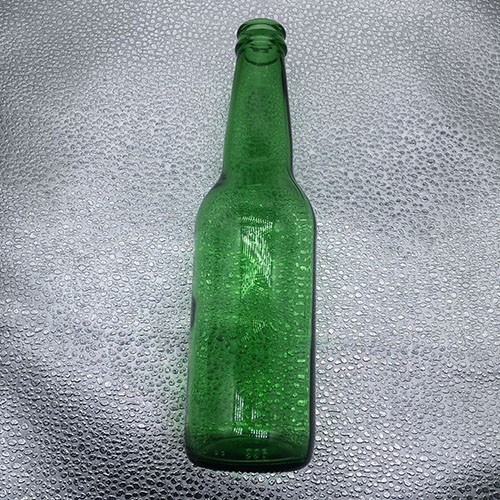 16 OZ Transparent Green Round Beer Glass Bottle