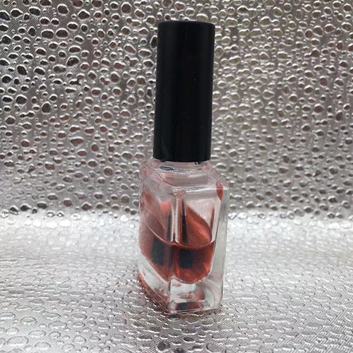 10 ML Transparent Rectangle Essential Nail Polish Oil Bottle with Black Brush