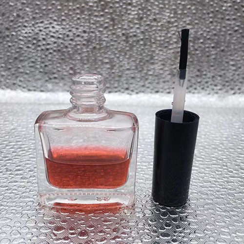 10 ML Transparent Rectangle Essential Nail Polish Oil Bottle with Black Brush