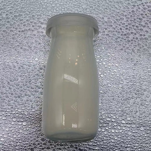 3.82 OZ Transparent Round Bottom Milk Glass Bottle with Plastic Cap