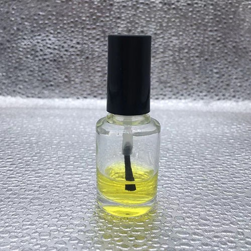 9 ML Transparent Round Essential Nail Polish Oil Bottle with Black Brush
