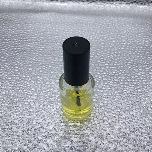 9 ML Transparent Round Essential Nail Polish Oil Bottle with Black Brush