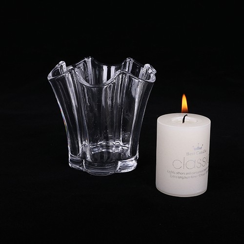 Wavy Mouth Glass Candle Holder