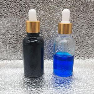 Wholesale 30 ML Transparent Brilliant Black Essential Oil Bottle Glass Dropper with Glass Pipette