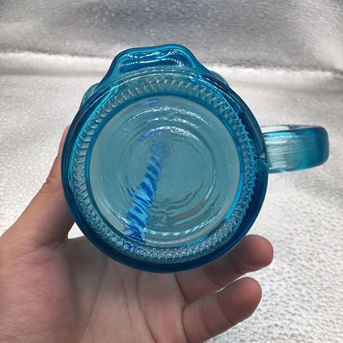 Factory Wholesale 460 ML Blue Skull Shape Mason Cup with Blue Color Straw