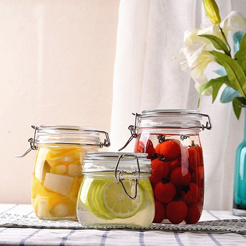 Wholesale 500 ML Round Glasss Jar Canning Bottle Food Storage No Lead