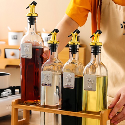 Wholesale 500 ML kitchen empty glass bottle for oil sauce liquor vinegar