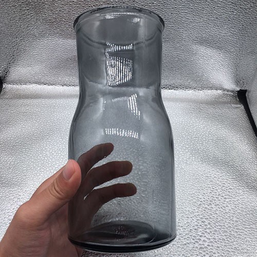 Factory Wholesale 850 ML Grey Glass Vase for Room Decoration