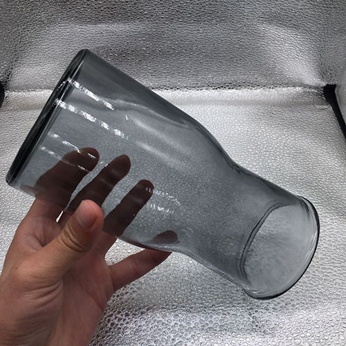 Factory Wholesale 850 ML Grey Glass Vase for Room Decoration