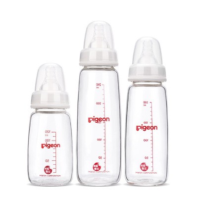 Wholesale Baby Glass Milk Bottle with Silicone Nipple for Feeding Buy Cheap in Bulk 