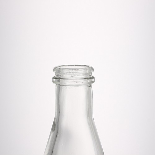 China Supplier Wholesale Best Price Empty Clear Conical Shape Fresh Milk Juice Glass Bottle Jar with Custom Logo 