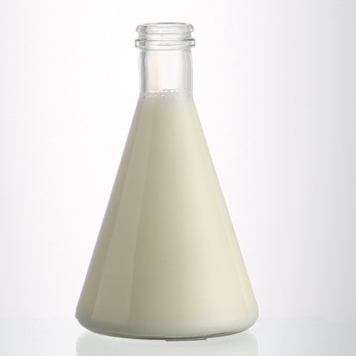 China Supplier Wholesale Best Price Empty Clear Conical Shape Fresh Milk Juice Glass Bottle Jar with Custom Logo 