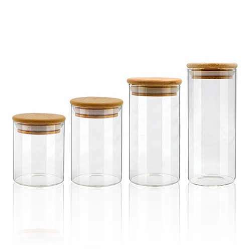 Wholesale Borosilicate Airtight Glass Jar with Bamboo Lid