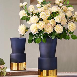 Glass Flower Vase Wholesale Custom Blue Cheap Colored Wedding Centerpiece Glass Vase for Home Decoration