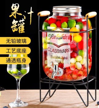 Wholesale Large DIY Storege Wine Juice Beverage Fermentation Glass Jar Jug with Faucet Tap as Household Sealed Dispenser