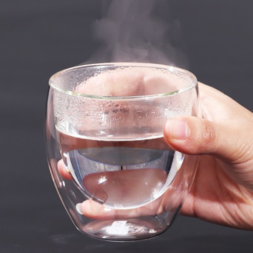 Wholesale Double Walls High Borosilicate Glasses Cup for Dringking Coffee Tea with Caps