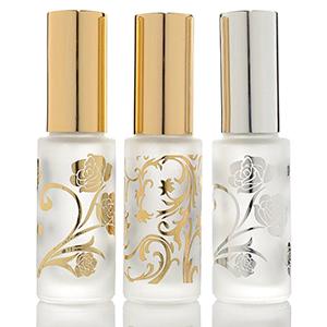 Wholesale 4 OZ Empty Atomizer Refillable Clear Glass Luxury Perfume Jar with Gold Stamping Logo