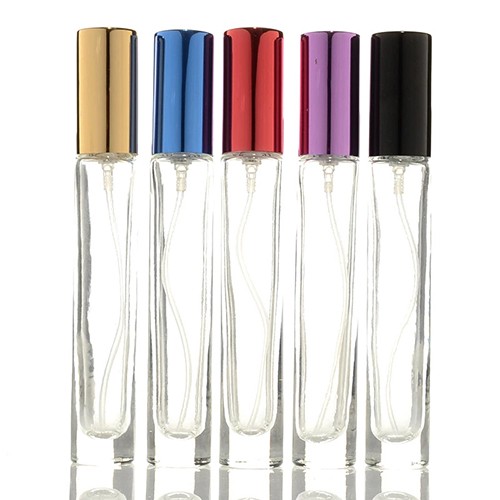 Wholesale Empty Atomizer Clear Glass Perfume Jar with Colorful Cap