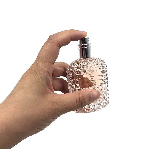 Wholesale Empty Atomizer Bottle 50ml Refillable Clear Glass Luxury Spray Perfume Bottle