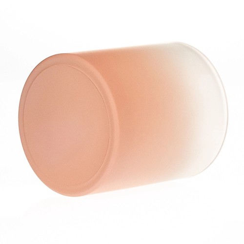 Wholesale 300ml Empty Cylinder Round Frosted Orange Luxury Glass Candle Jar Holder
