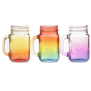 Wholesale Factory Directly 480 ML Custom Color Logo Glass Mason Jar for Drinking with Metal Cap and Plastic Straw