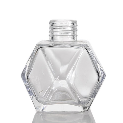 Wholesale Glass Diffuser Aromatherapy Bottle Clear Diamond Shape Glass Jar China Factory Price Cheaper