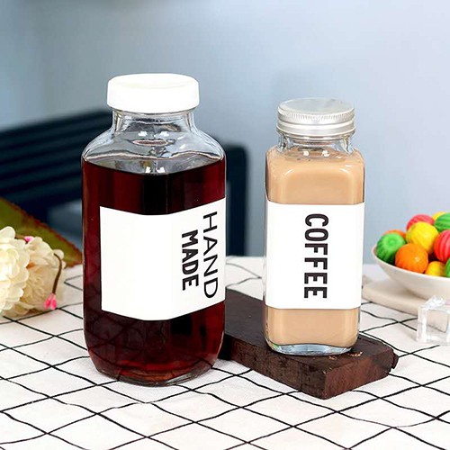 Wholesale Glass Beverage Bottle Square Bottom Empty Jar for Fruit Wine Juice from China Manufacturer