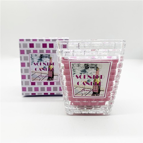 Wholesale Glass Candle Jar Square Cup with Personalized Box Label for Making Supplier Near Me