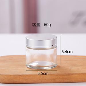 Wholesale Glass Cream Jar 60 g  Empty Clear Cosmetic Jar with Silver Cap from China Botter